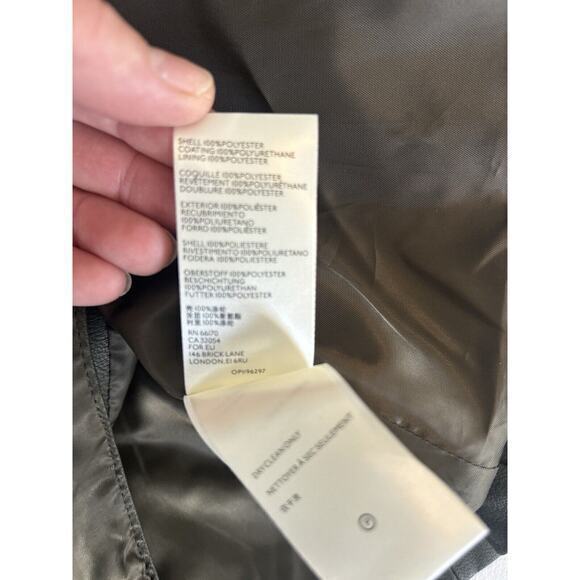-Anthropologie Maeve Kellie Faux Leather Coat in‎ Green Size 16 - Picture 9 of 12